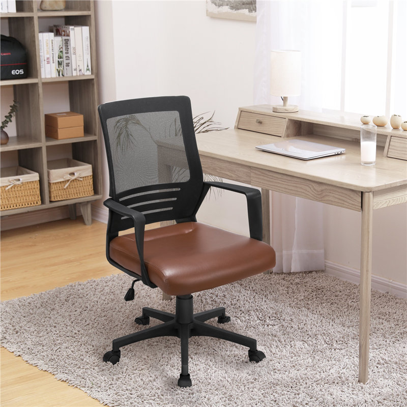 Fauteuil lombaire pivotant à dossier moyen Office, Brun