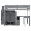 Loft Bed With Stairs, Drawers, Desk And Wardrobe-835674823