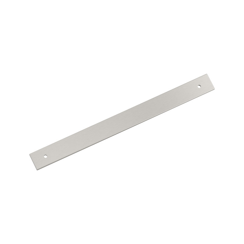 Plaque arrière rectangulaire en nickel satiné Ladera, H 1,25 po x l 13,875 po x P 0,125 po, Nickel satiné