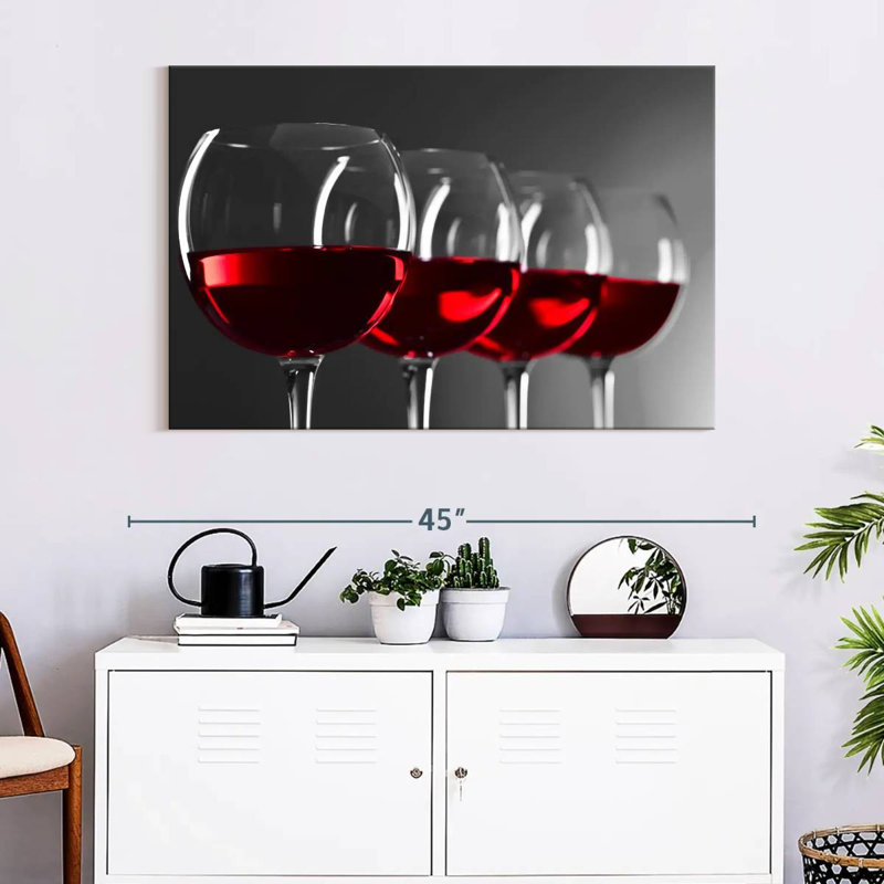 Red Wine Row sur impression sur toile, H 26 po x l 39 po x P 1,25 po