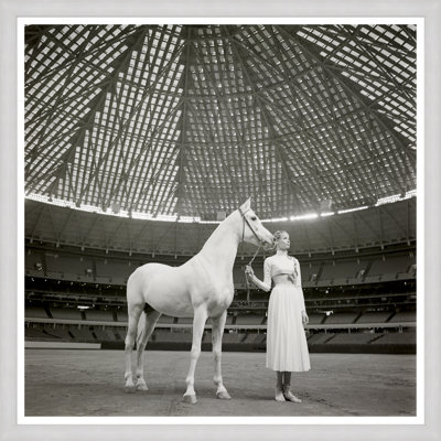 Model with Horse' by Franco Rubartelli - Picture Frame Photograph on Paper