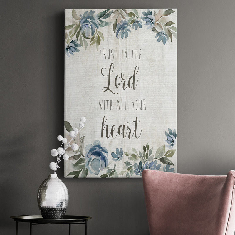 Trust In The Lord, toile tendue avec châssis de qualité supérieure - prête à être accrochée, H 60 po x l 40 po x P 1,5 po