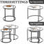 Ensemble de 2 tables basses gigognes rondes en verre, petites tables gigognes pour salon et chambre, table d'appoint avec structure en métal, style industriel moderne et épuré.-893111282