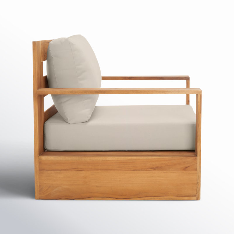 Krista Teak Armchair, Beige