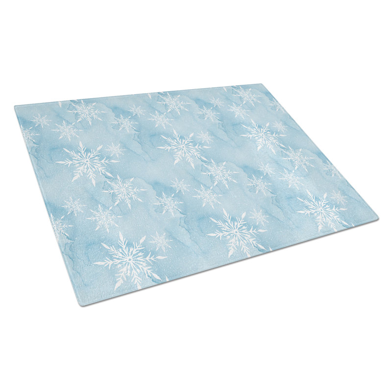 Planche à découper en flocon de neige en verre trempé caroline