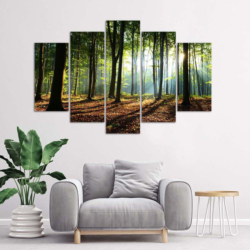 Forest Green In Nature - 5 Piece No Frame Print on Canvas