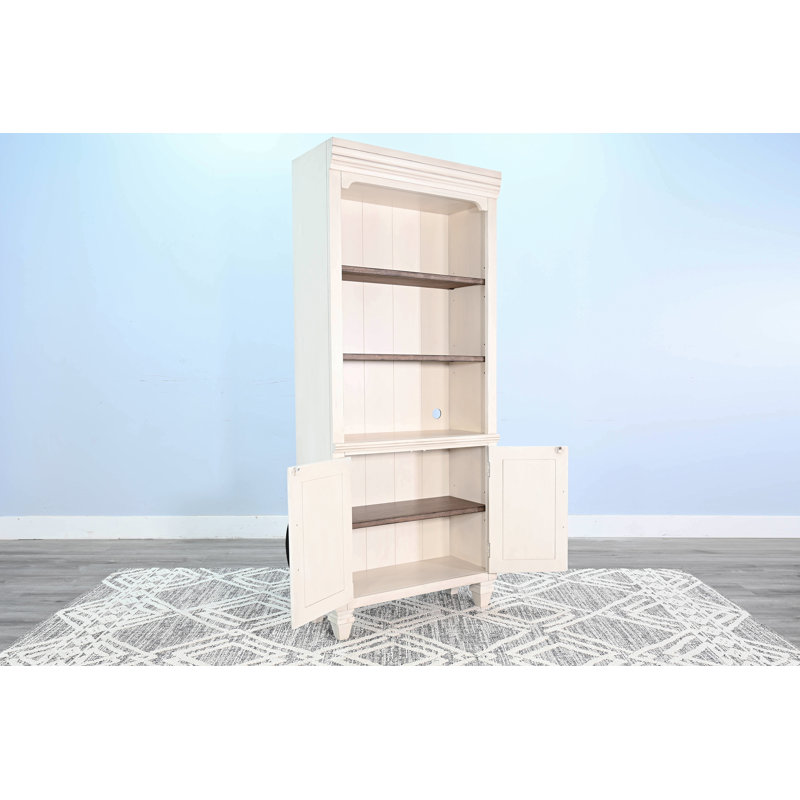 Grande bibliothèque blanche avec portes l 32 po x P 14 po x H 76 po
