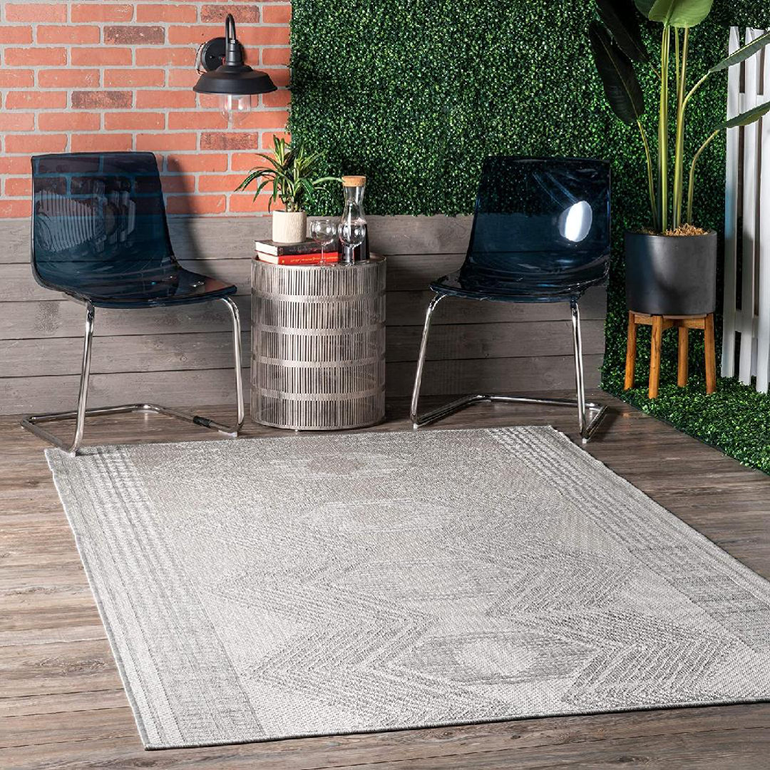 Alvis Gray Indoor / Outdoor Area Rug Foundry Select Rug 