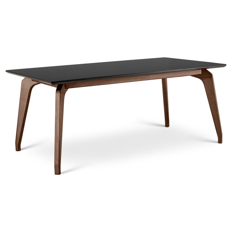 Modern Brazilian Glass Dining Table, Black, 29.5" H x 70.75" L x 39.25" W