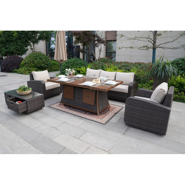6 - Person Patio Conversation Sets with Cushions