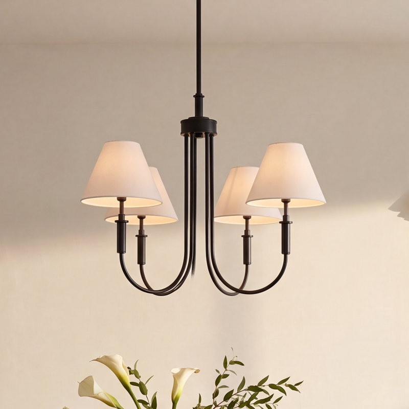 Celeste Chandelier, 4 Lights, Matte Black
