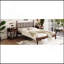 Grand lit plateforme en bois avec tête de lit en forme de gourde, lit plateforme de style rétro avec support à lattes en bois