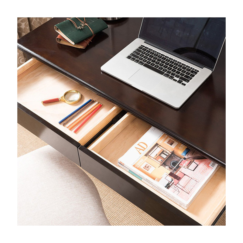 Traditional Wood Writing Desk with Turned Legs, 30.3" H x 47.2" W x 23.6" D