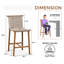 Tabouret de bar avec coussin 25,4 po Wicker