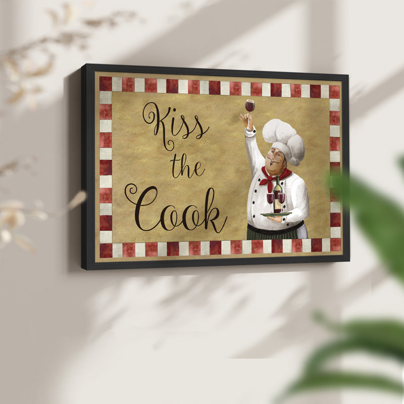 Kiss The Cook -Framed Print - Restickable