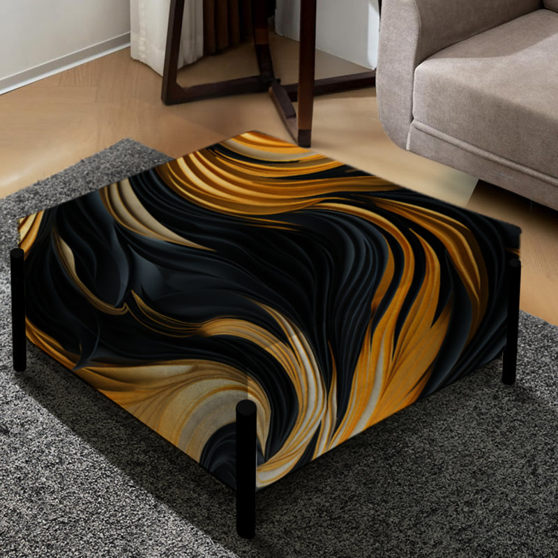 Striped Bengals - Abstract Large Square Ottoman