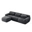 Tissu en forme de L, moelleux et moelleux, canapé sans os, avec coussins décoratifs, éponge haute densité 32D, aucun assemblage requis, connexion par boucle antidérapante, repose-pieds mobile pour le salon, gris foncé-1696232608