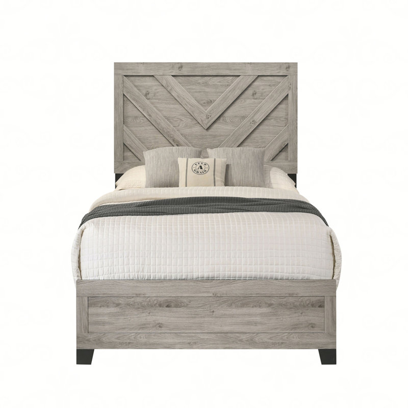 Mari Light Gray Finish Queen Bed