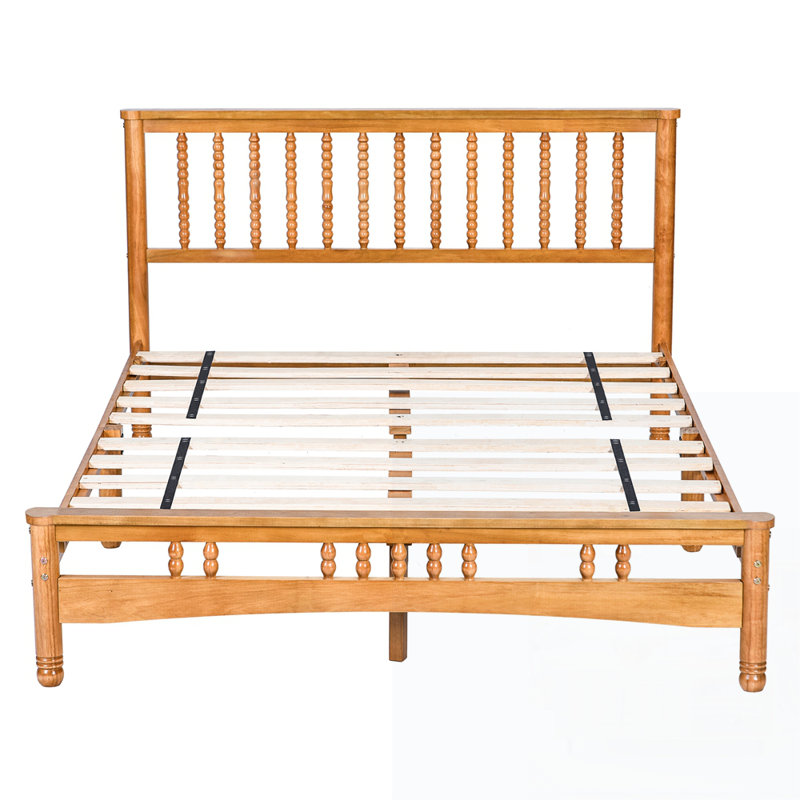 Base de lit plateforme en bois avec tête de lit
