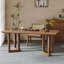 Table de salle à manger rectangulaire en bois massif brun-258662797