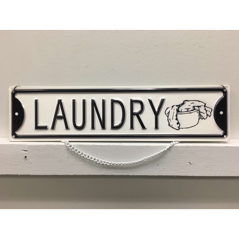Décoration murale rétro en métal Laundry