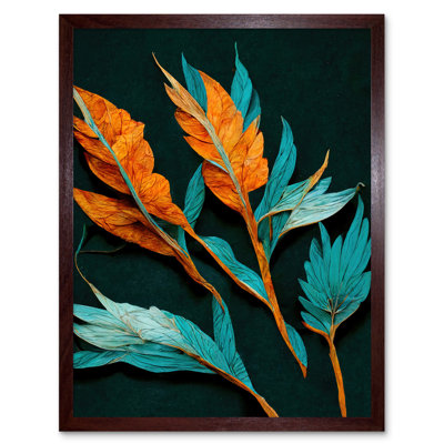 Modern Detailed Bright Dried Leaves - Print