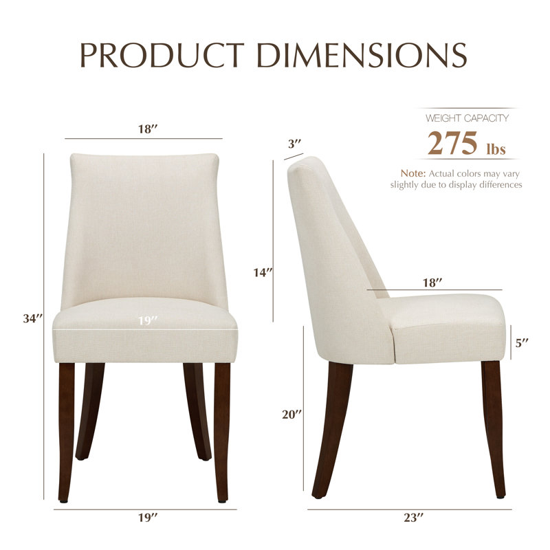 20'' Seat Height Parsons Upholstered Dining Chair, Solid Wood Legs Fabric Side Chairs, High Back, Easy Assembly, Dining Room & Kitchen
