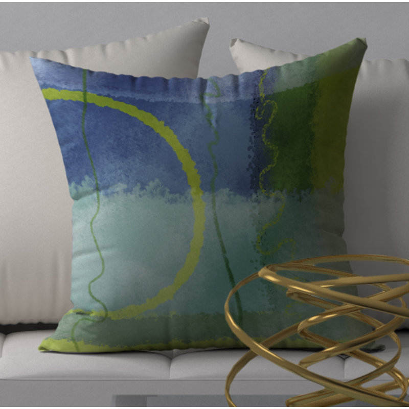 Abstract Throw Pillow, 18" H x 18" W