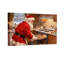 Ensemble de 3 reproductions d'art sur toile, "Christmas Santa Bakes Cookies In Kitchen Scene"-1884270356