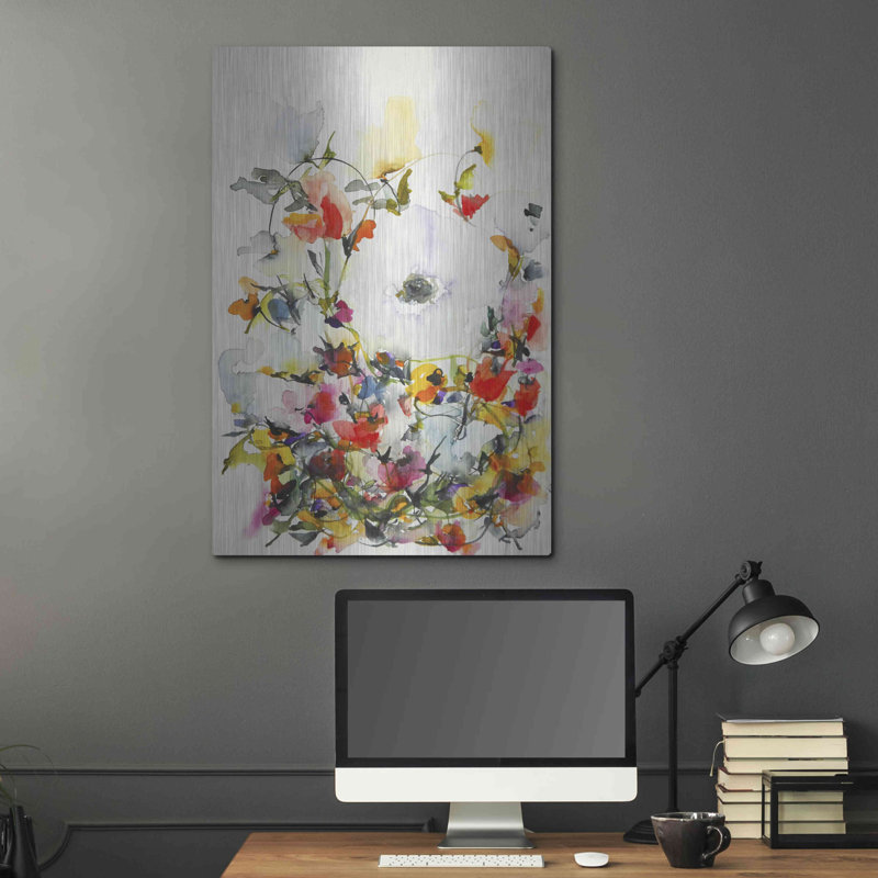 Red Barrel Studio® «Gardenia 11» par Karin Johannesson, art mural en métal, H 36 po x l 24 po