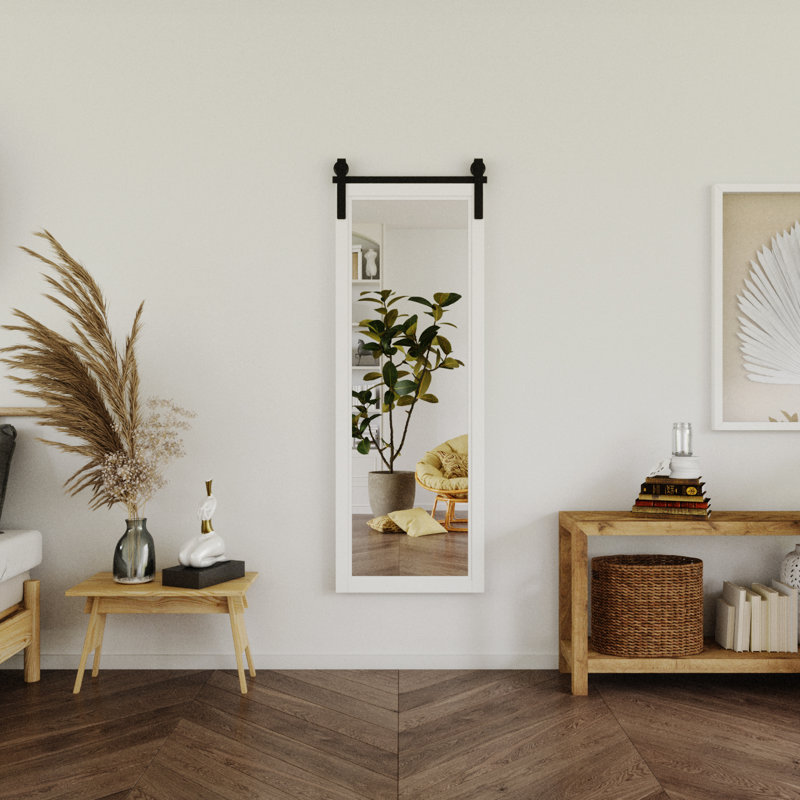 Rectangle Bathroom Mirror Solid Wood Farmhouse Accent Mirror For Bathroom Living Room 22"X62"X0.98"