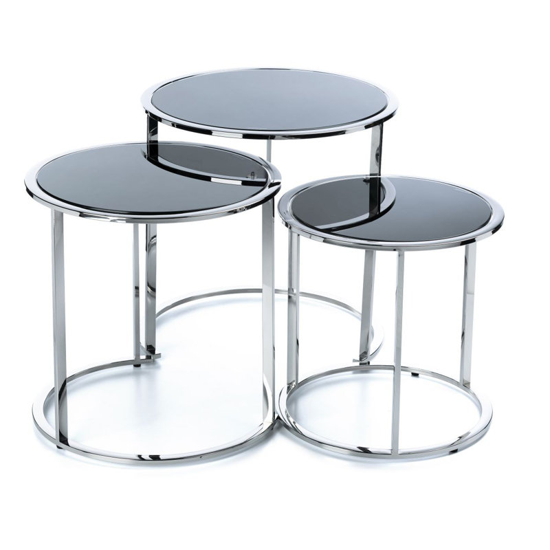 Orleans Glass Top Frame Nesting Tables