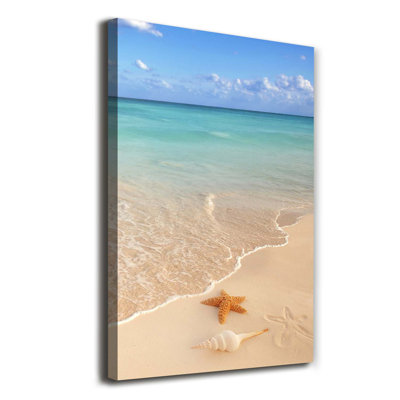 Starfish On The Beach - Wrapped Canvas Print
