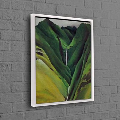 «Bohemian Inspired Modern Art Landscape», impression sur toile de coton avec motif de montagne en cascade pour la décoration murale