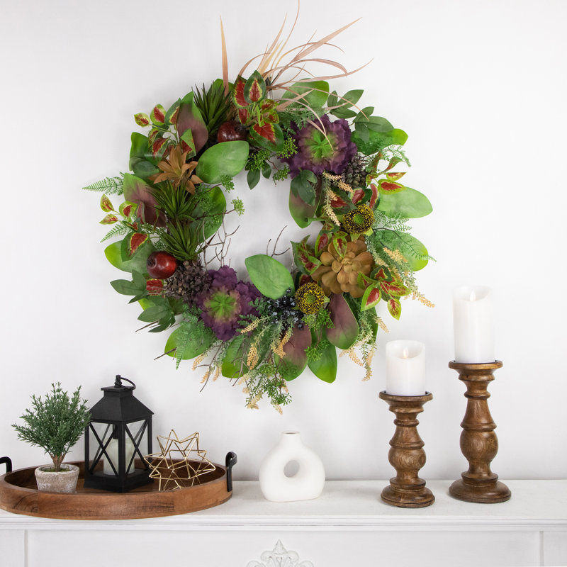 Faux Sunflower 24'' Wreath