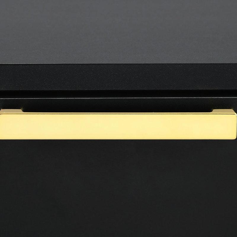Table de chevet 2 en noir et or - Créez une chambre à coucher soignée pour un rangement pratique et élégant, Noir
