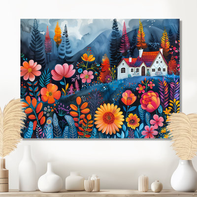 «Orange Orange Summer Farmhouse Garden Beauty II», reproduction d'art de campagne