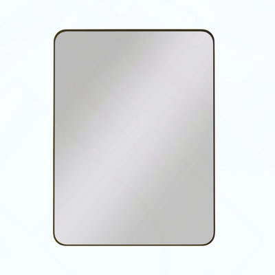 Black Rectangular Metal Framed Wall Mirror