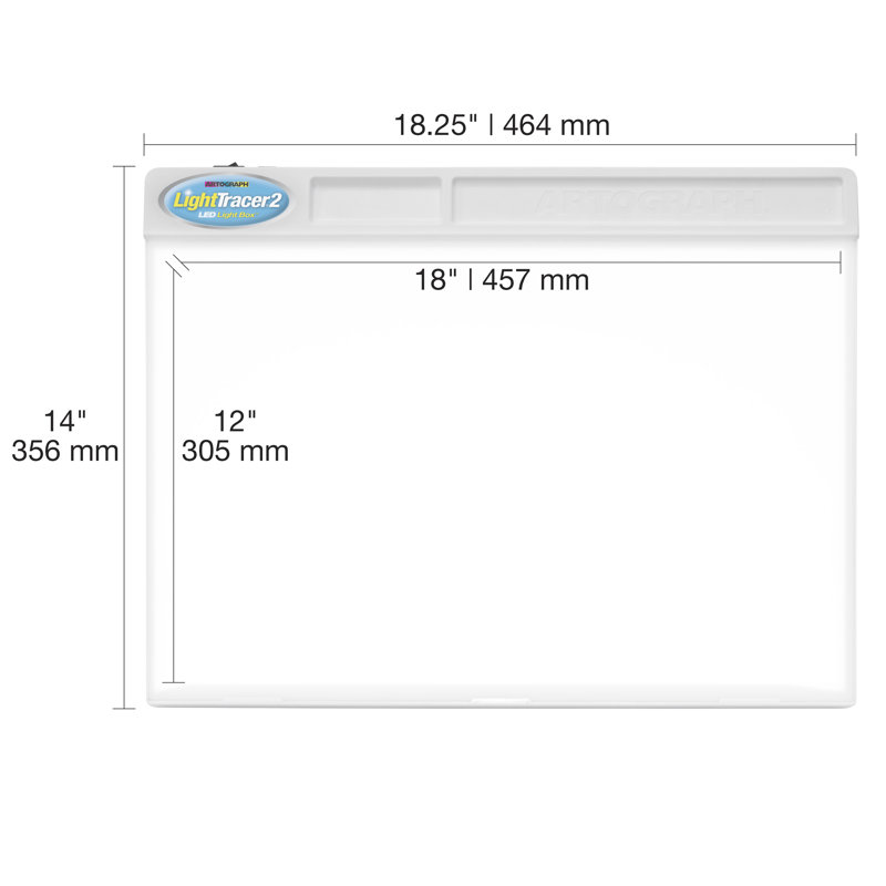 LED Lightbox Art Board, 3" H x 18.25" W x 14" D