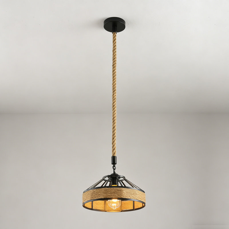 Luminaire suspendu en corde de ferme moderne 1 lumière
