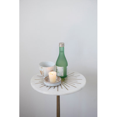 Luxe Aluminum and Marble Martini Table