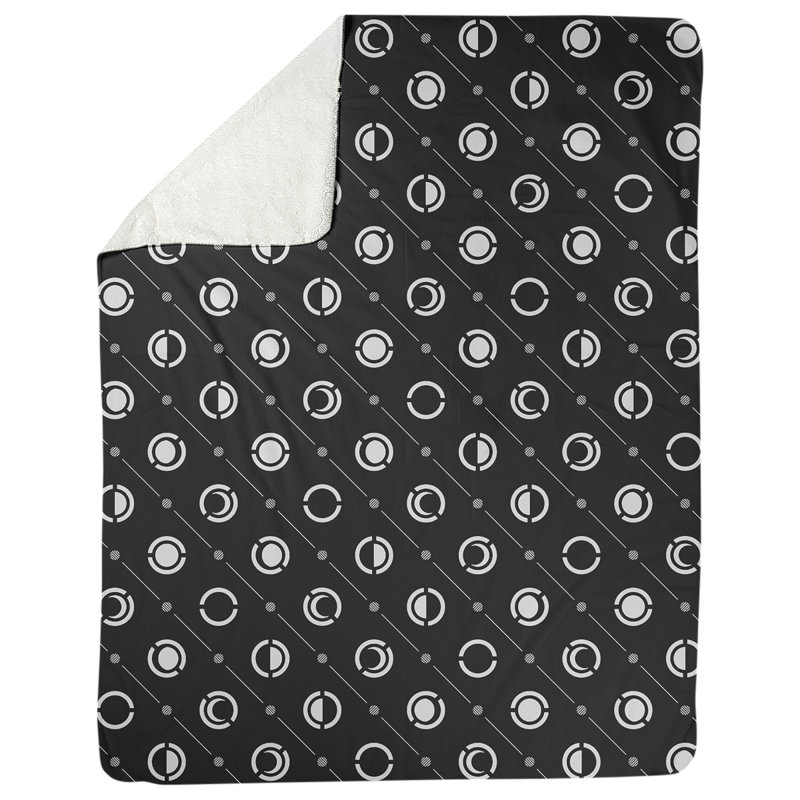 Couverture polaire moon phases, l 50 po x L 60 po, Noir