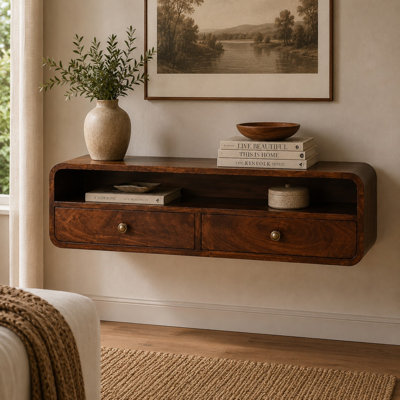 Console flottante en noyer de Californie