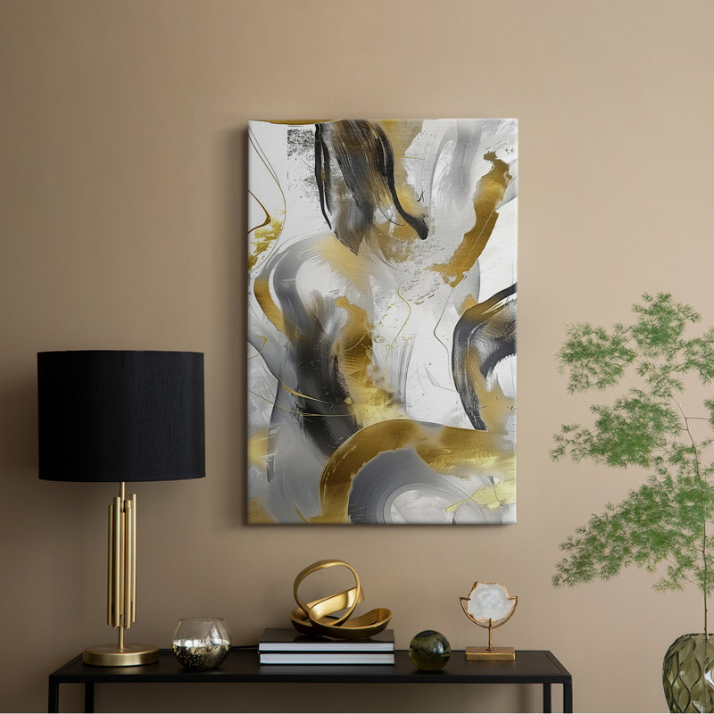 Série ABSTRACT cmxxxvii - Toile tendue avec châssis de qualité supérieure - Prêt à être accroché, H 12 po x l 8 po
