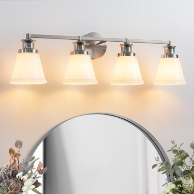 Conchita 4-Light Dimmable Frosted Glass Vanity Light