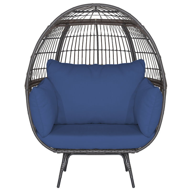 Fauteuil à œufs avec support Corrian, Bleu marine