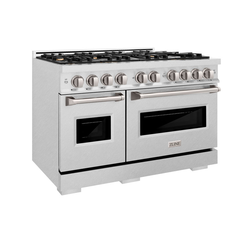 ZLINE Autograph 48" Classic Double Oven Dual Fuel Range w/ Champagne Bronze Accents