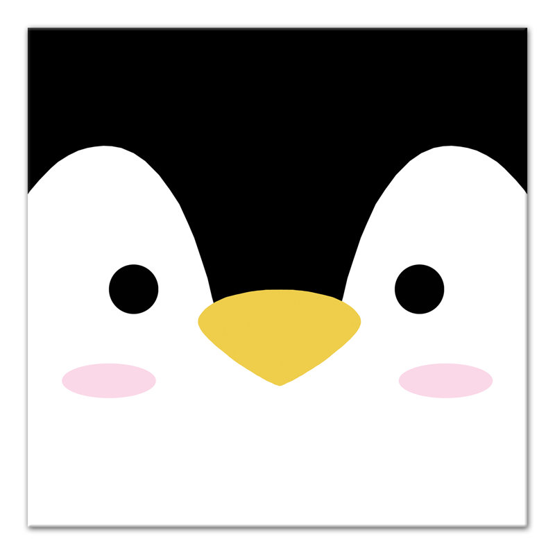 Art sur amis pingouin face Marko, Toile tendue, H 12 po x l 12 po x P 1,25 po