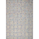 Cross Stitch Floral Hand Tufted Wool Area Rug in Cream/Blue/Red
