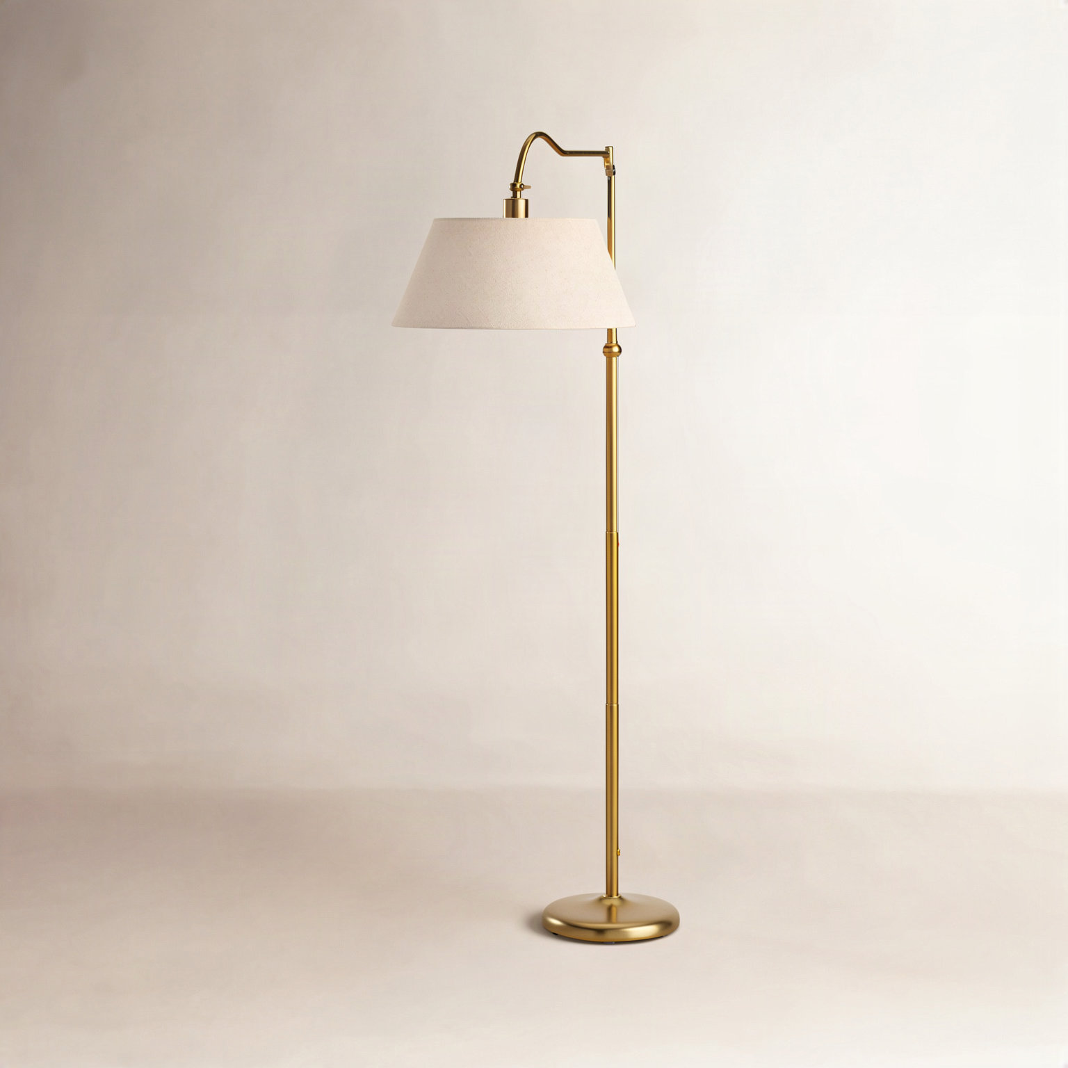Theodora Dimmable Floor Lamp, 60" H x 17" W x 38.5" D, Cream, Antique Bass